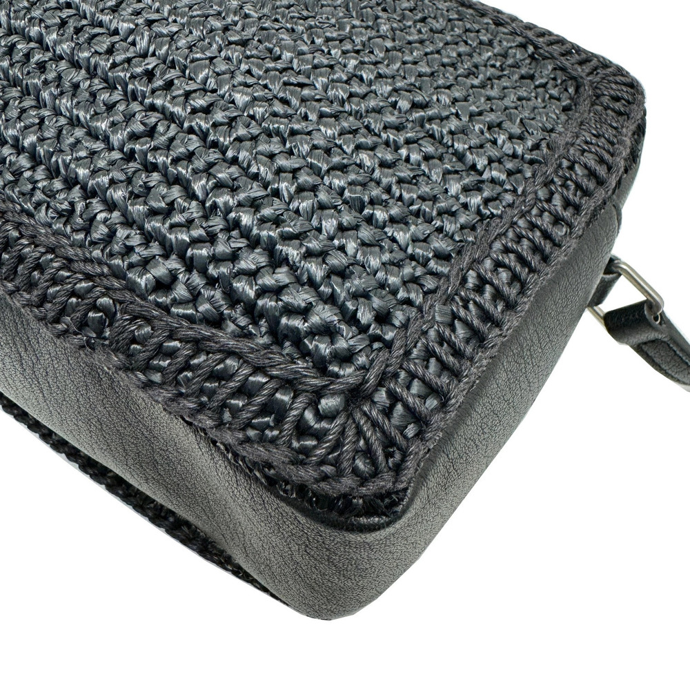 Saint Laurent Lou Camera Bag Raffia Shoulder Black Tassel YSL Fringe - Picture 8 of 11
